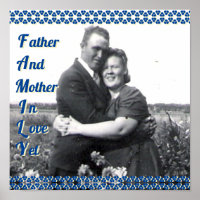 Acronyme de famille Parents Photo Blue Floral Fron