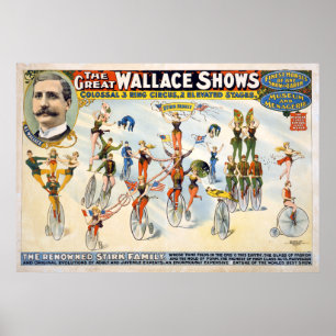 Poster Acte de cirque vintage les grandes expositions de
