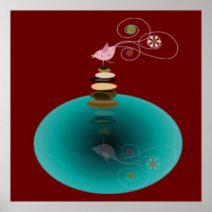 Poster Acte d'équilibrage des oiseaux