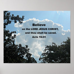 Poster Actes 16:31 Crois au Seigneur Jésus Christ...