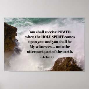 Poster Actes 1:8 Vous recevrez POUVOIR Bible Verse
