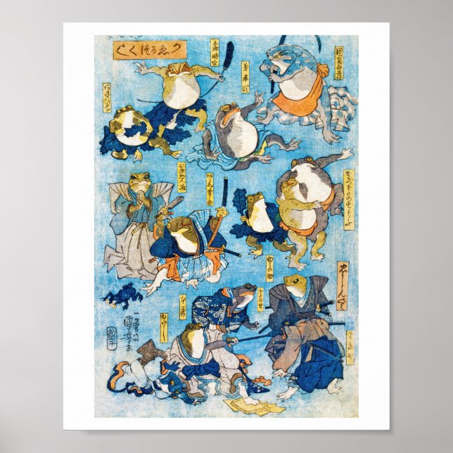 Poster Acteur de Kabuki grenouille, Kuniyoshi, Ukiyo-e (Devant)