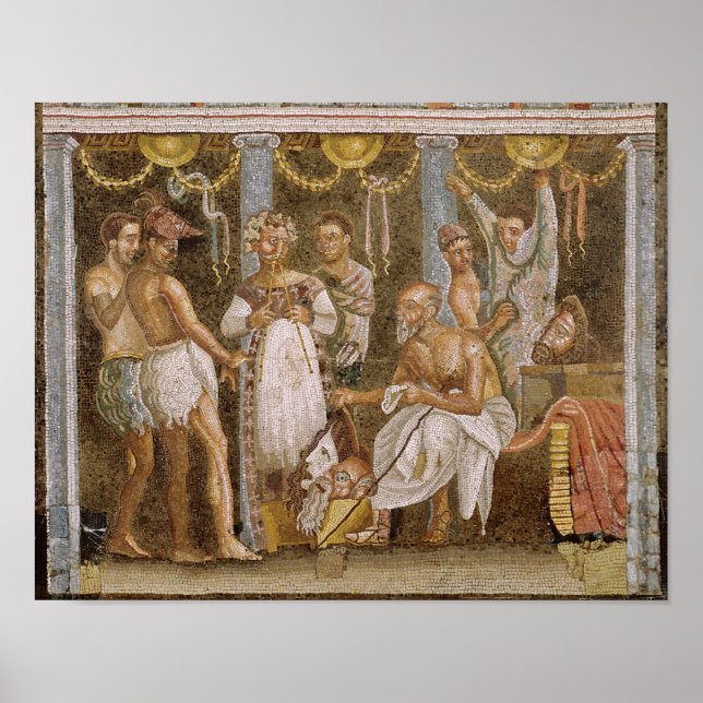 Poster Acteurs qui se préparent pour une pièce de Satyr,  (Devant)