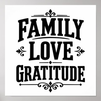 Poster Action de grâce pour la gratitude familiale