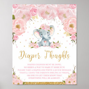 Poster Activité Baby Shower Éléphant Idées de Couches