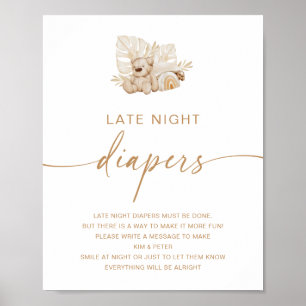 Poster Activité de Baby shower des plongeurs nocturnes