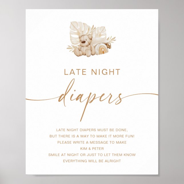 Poster Activité de Baby shower des plongeurs nocturnes (Devant)