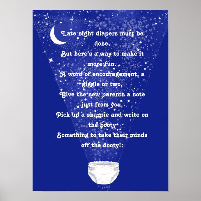 Poster Activité du Baby shower de couches de la couche Co (Devant)