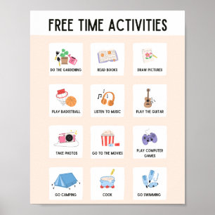 Poster Activités à temps libre Éducation scolaire