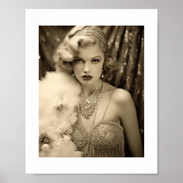 Poster Actrice Old Hollywood Glam Blonde (Devant)