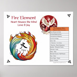 Poster Acupuncture de l'élément Feu