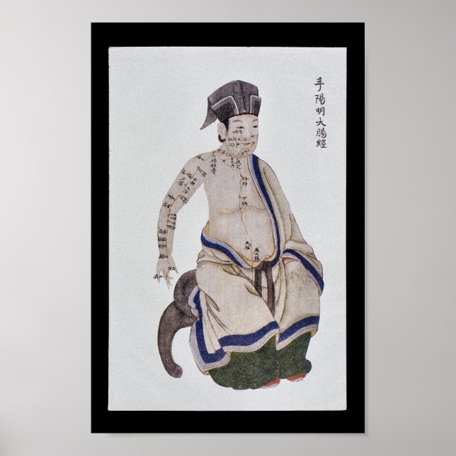 Poster Acupuncture Grand Intérieur Méridien Main Yangming (Devant)