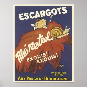Poster Ad vintage Escargot Mementrel