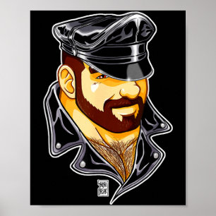 Poster Adam aime le chapeau de cuir 