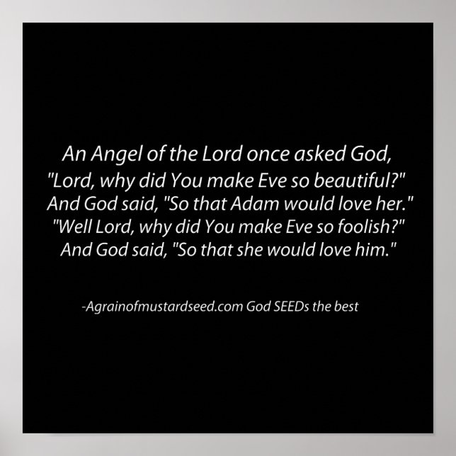 Poster Adam et Eve Fun Christian (Devant)