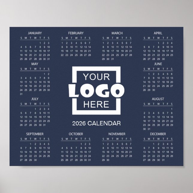 Poster Add Your Own Business Logo 2026 Calendar (Devant)