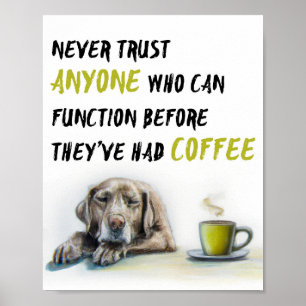 Poster Addictionnaire du café du Labrador mou