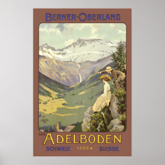 Poster Adelboden Berner Oberland Switzerland Swiss Suisse