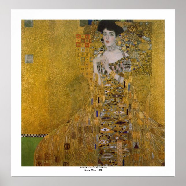 Poster Adele Bloch Bauer par Gustav Klimt (Devant)
