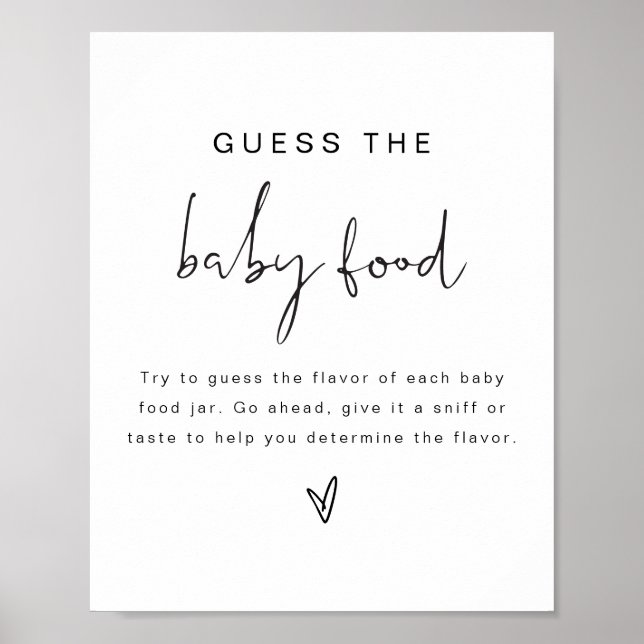 Poster ADELLA Boho Guess the Baby Food Baby shower Game (Devant)