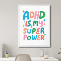 ADHD est ma super-puissance Colorful Bulle Lettres