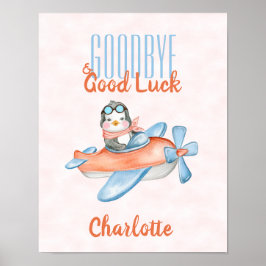 Poster Adieu mignon et pingouin de chance