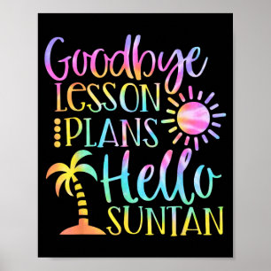 Poster Adieu Plans de Cours Bonjour Enseignant au Soleil