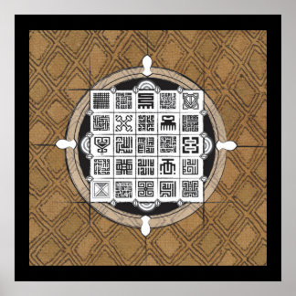 Poster Adinkra et l'arabe avec l'Arrière - plan de la Raf