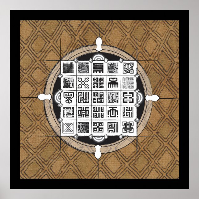 Poster Adinkra et l'arabe avec l'Arrière - plan de la Raf (Devant)