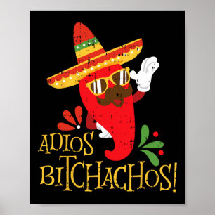 Poster Adios Achos Cinco De Mayo Mexicain Chili Peppers