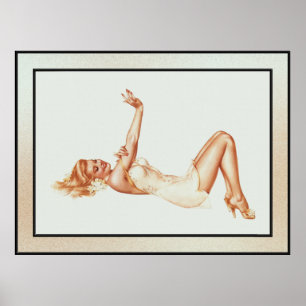 Poster Admiration Pin-up Girl Art par Alberto Vargas