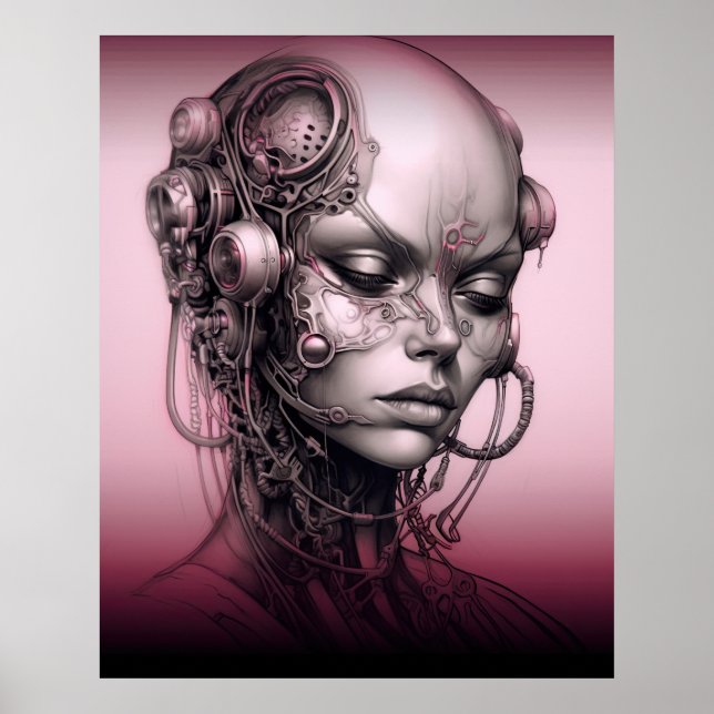 Poster Ado Cool Cyborg Girl (Devant)