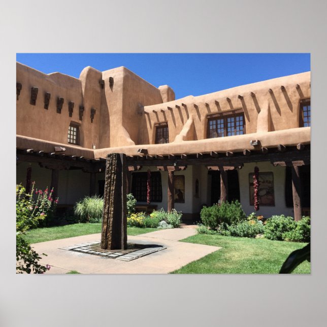 Poster Adobe Vigas La Fonda Hotel Père Noël Fe NM (Devant)