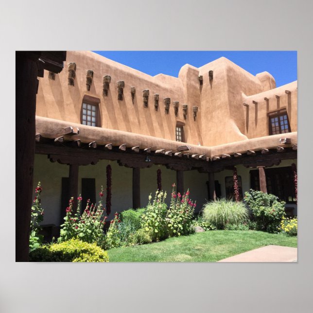 Poster Adobe Vigas La Fonda Hotel Père Noël Fe NM (Devant)