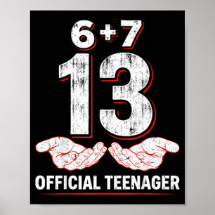 Poster Adolescent 13e Anniversaire 67 Garçons Filles 13 A