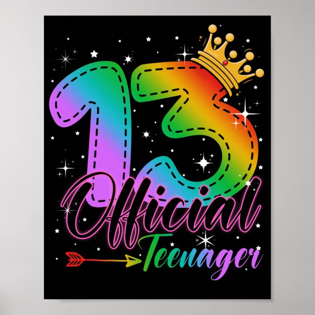 Poster Adolescent officiel en couleurs arc-en-ciel 13e an (Devant)