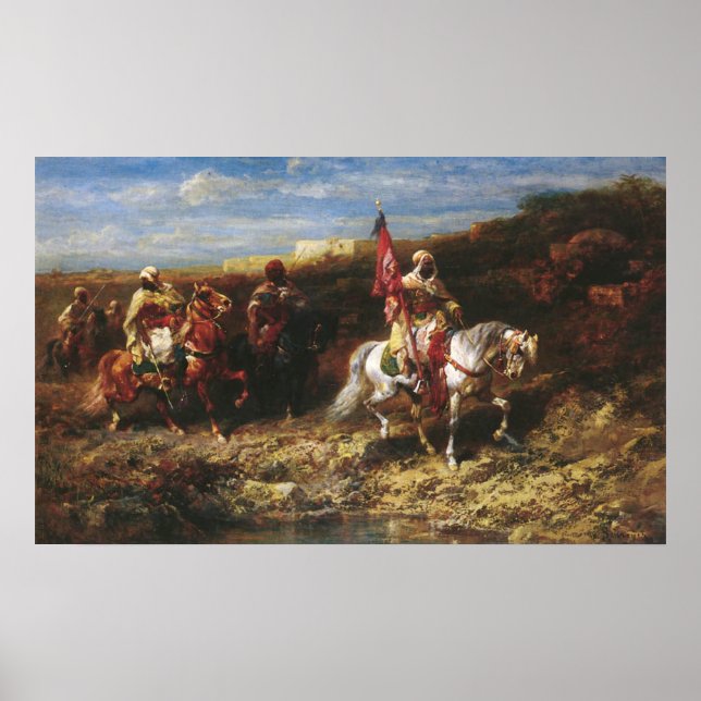 Poster Adolf Schreyer Arab Horseman Dans Un Paysage (Devant)
