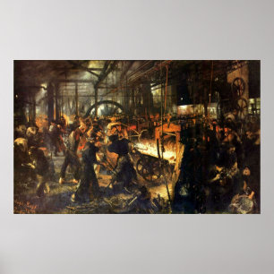 Poster Adolph von Menzel Iron Rolling Mill