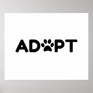 POSTER ADOPT A DOG PAW