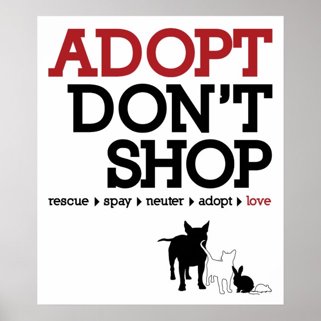 Poster Adopter Ne pas Acheter (Devant)