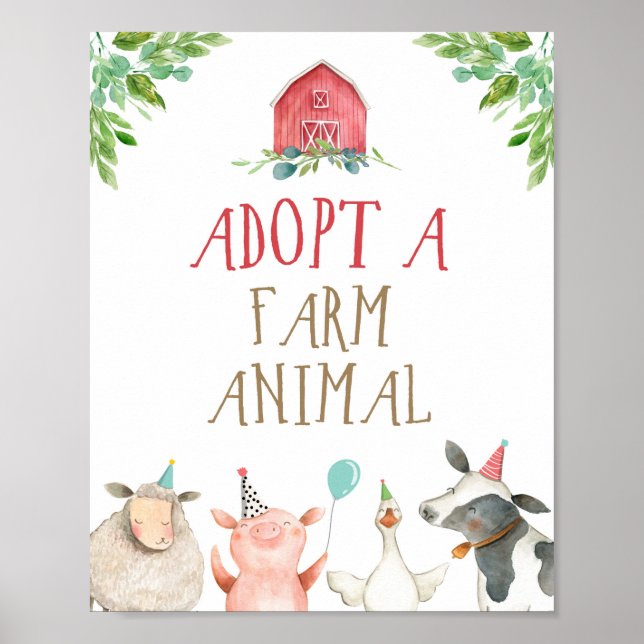 Poster Adopter un animal de ferme Animaux Barnyard Boy An (Devant)