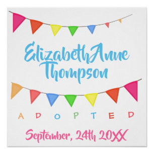 Poster Adoption adoptée de bannières - date nommée fai