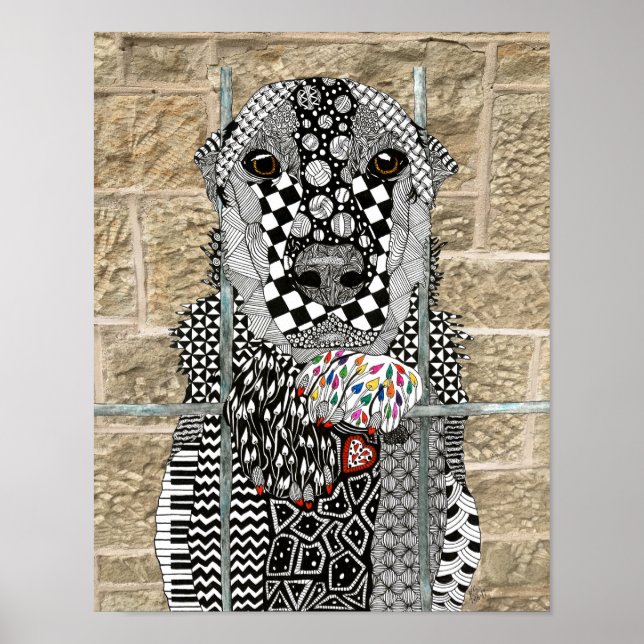 Poster Adoption d'un chien de refuge pour animaux (Devant)