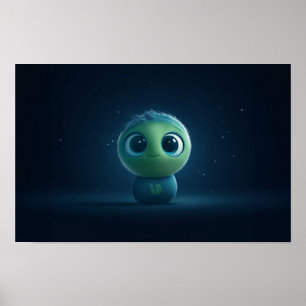 Poster Adorable AI Pixar Inspiré Fuzzy Creature Wall Art