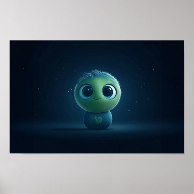 Poster Adorable AI Pixar Inspiré Fuzzy Creature Wall Art (Devant)