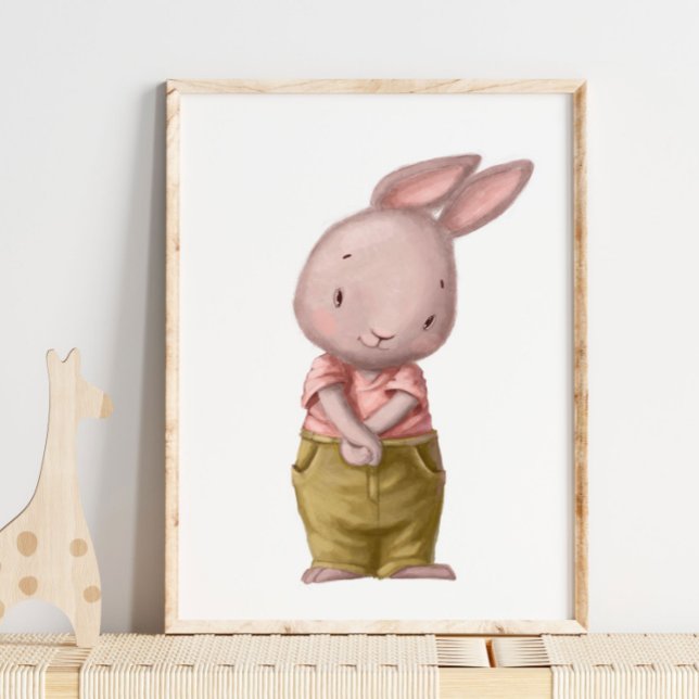 Poster Adorable aquarelle lapin garçon mignon | Impressio (Créateur téléchargé)