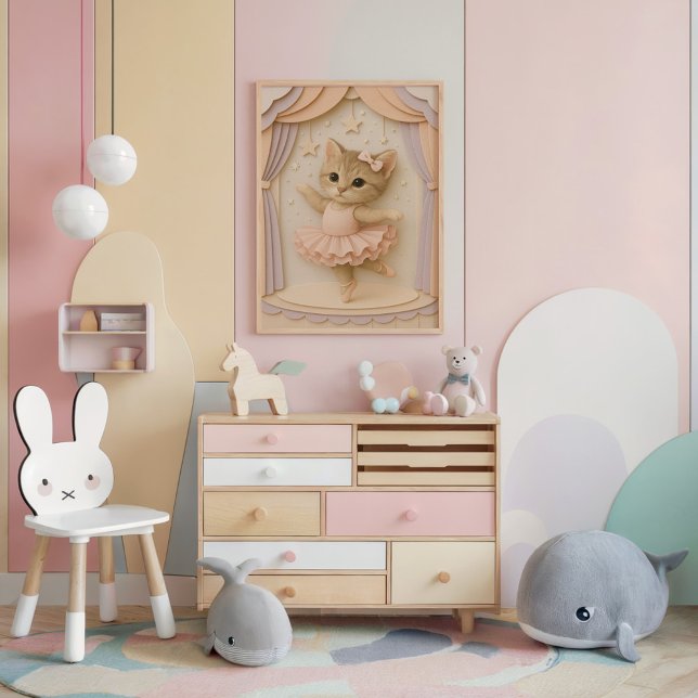 Poster Adorable Ballerina Kitten Mur Art (Créateur téléchargé)