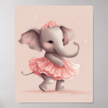 Adorable bébé éléphant rose avec robe à pois