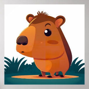Poster adorable capybara