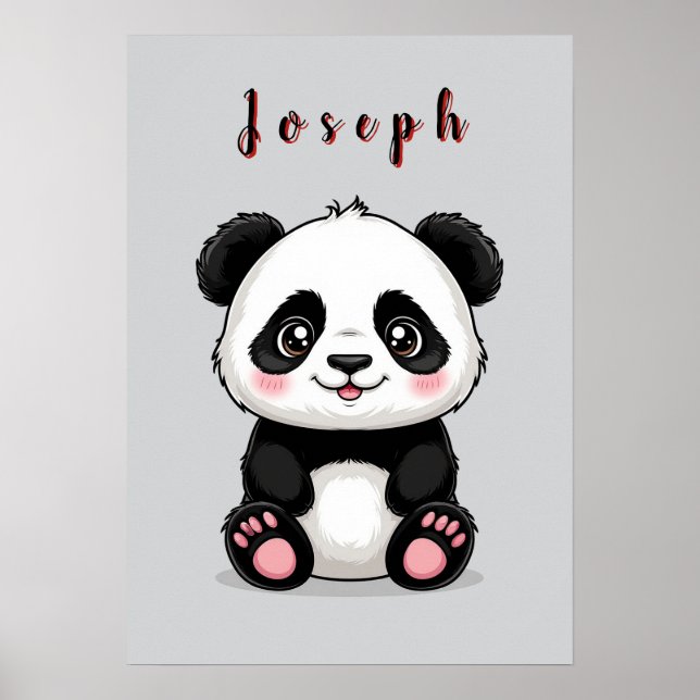 Poster Adorable Cartoon Panda 🐼✨ Cozy Nursery Decor (Devant)